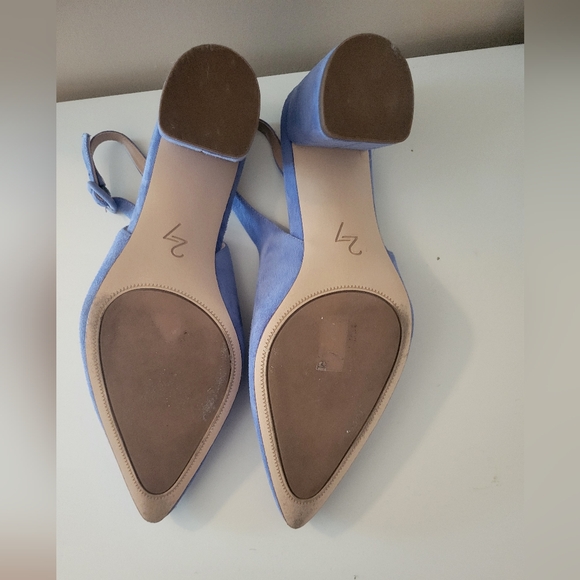 27 Edit Baby Blue Suede Slingback Heels - Picture 5 of 5